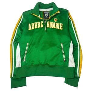 Abercrombie Fitch Mens Green Yellow White Athletic Track Jacket XLarge